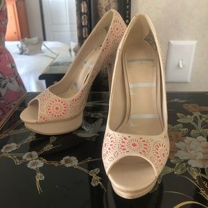 Elle Cream and Pink Platforms